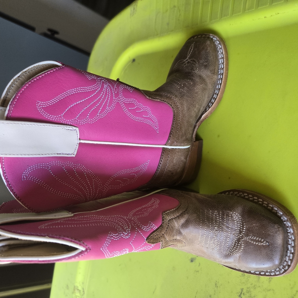 Pink and Brown Western Boots